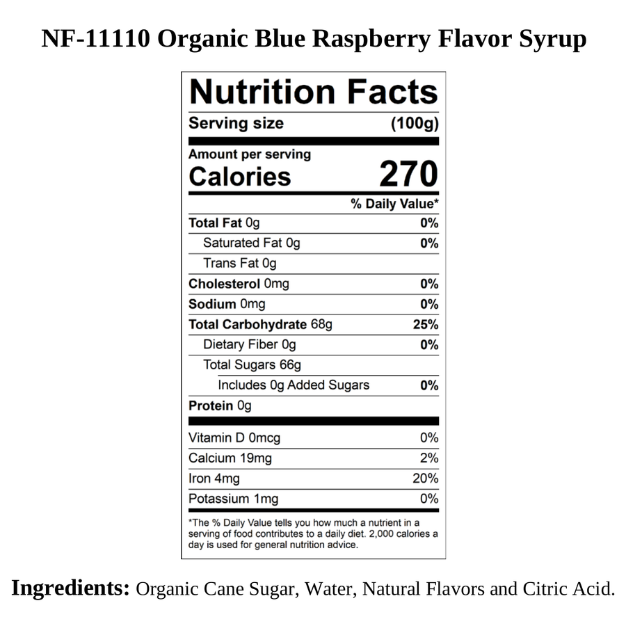 Blue Raspberry Syrup, Organic