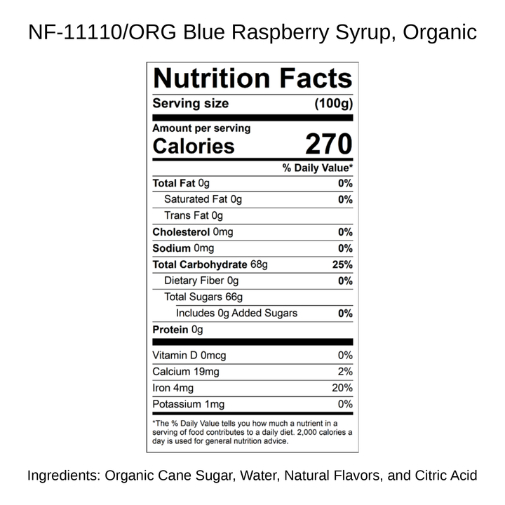 Blue Raspberry Syrup, Organic