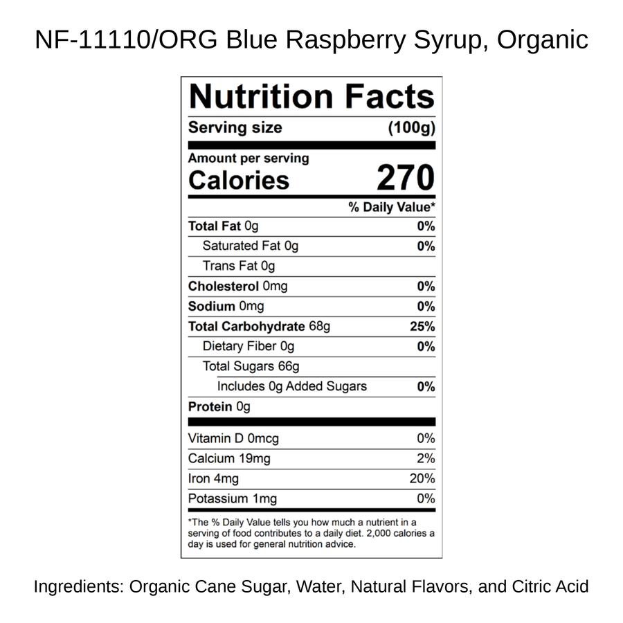 Blue Raspberry Syrup, Organic