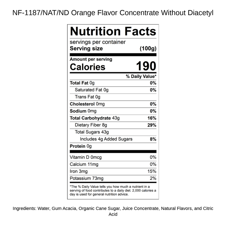 Orange Flavor Concentrate Without Diacetyl