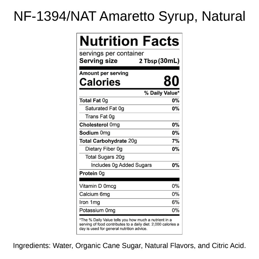 Amaretto Syrup, Natural