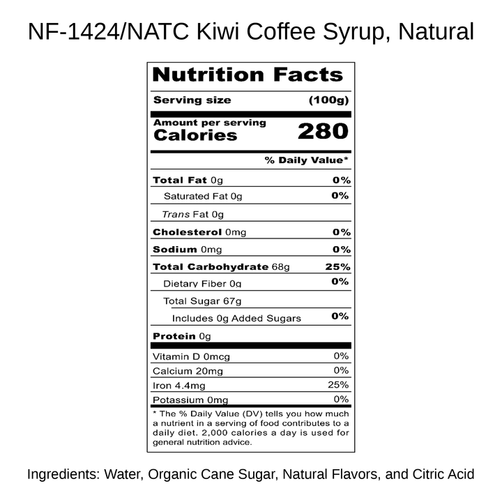 Kiwi Coffee Syrup, Natural