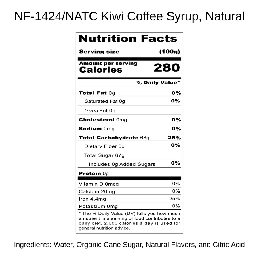Kiwi Coffee Syrup, Natural