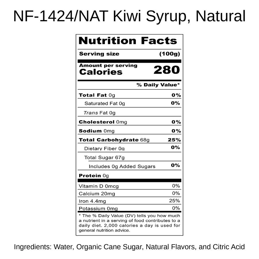Kiwi Syrup, Natural