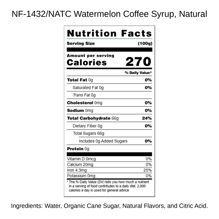 Watermelon Coffee Syrup, Natural