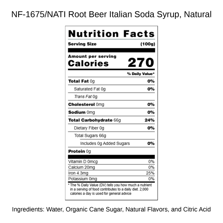 Root Beer Italian Soda Syrup, Natural