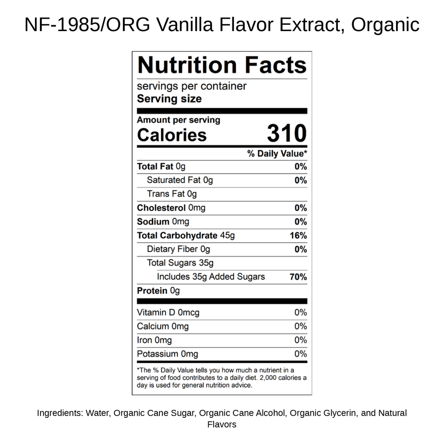 Vanilla Flavor Extract, Organic