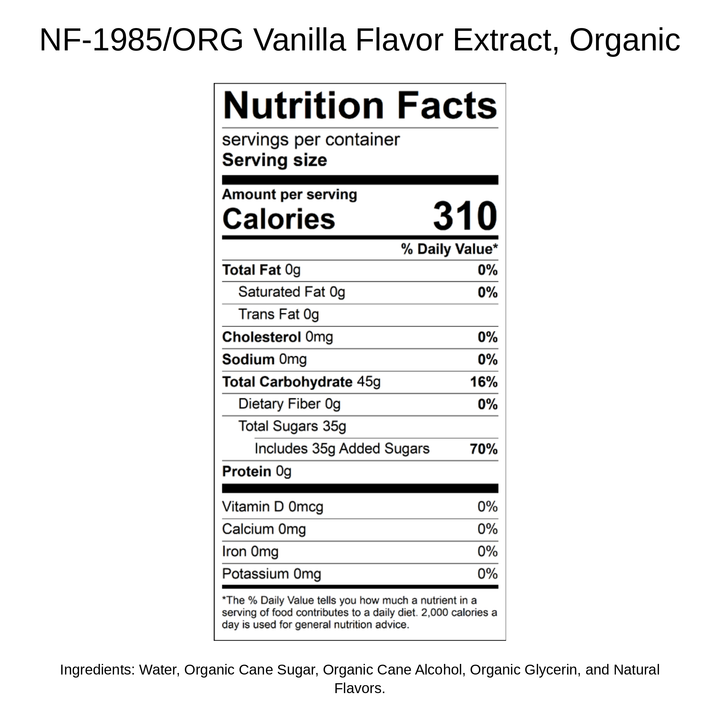Vanilla Flavor Extract, Organic