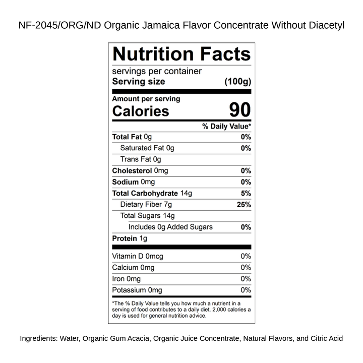 Organic Jamaica Flavor Concentrate Without Diacetyl