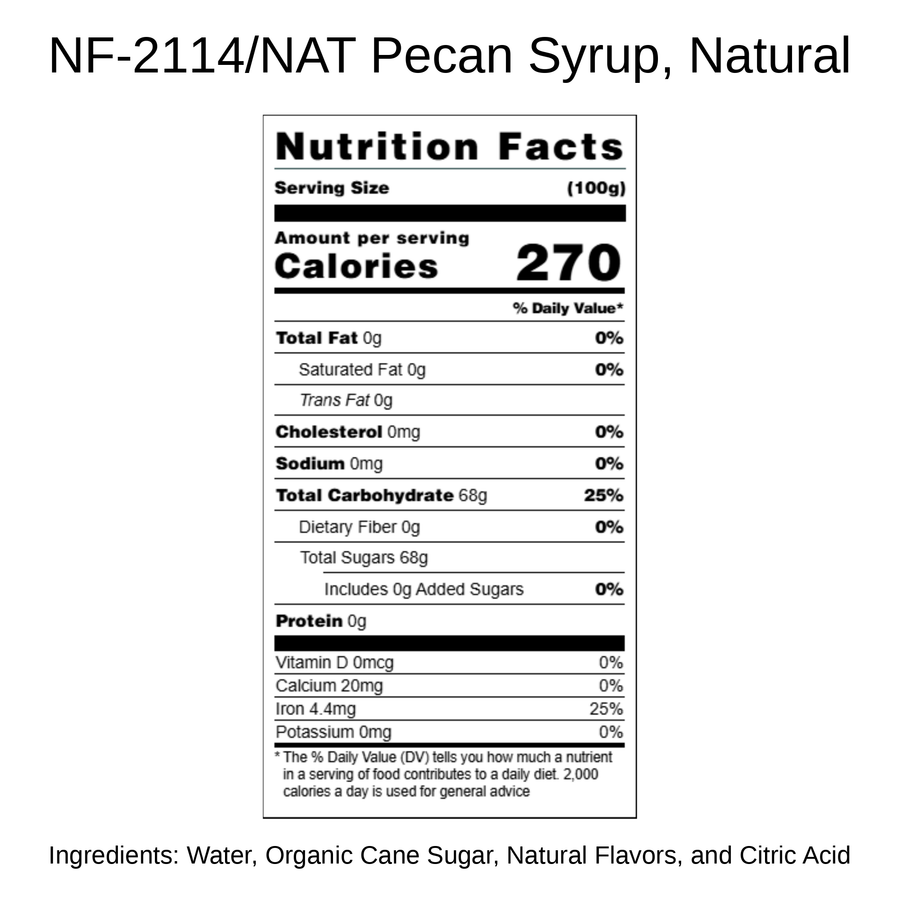 Pecan Syrup, Natural
