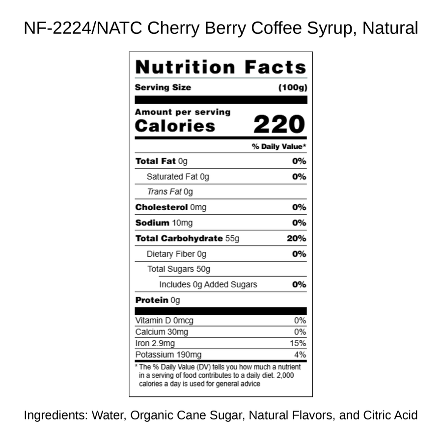 Cherry Berry Coffee Syrup, Natural
