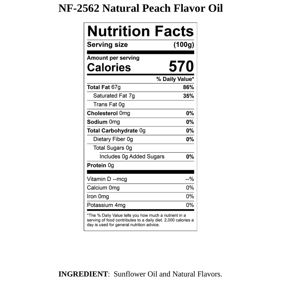 Peach Flavor Oil, Natural