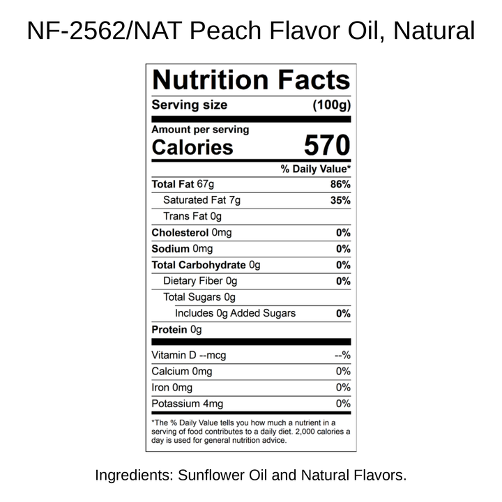 Peach Flavor Oil, Natural