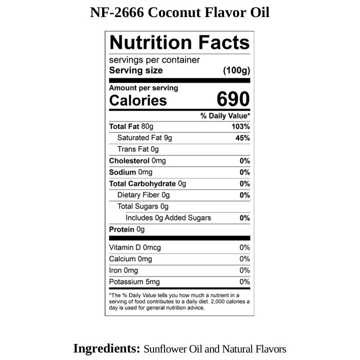 Coconut Flavor Oil, Natural