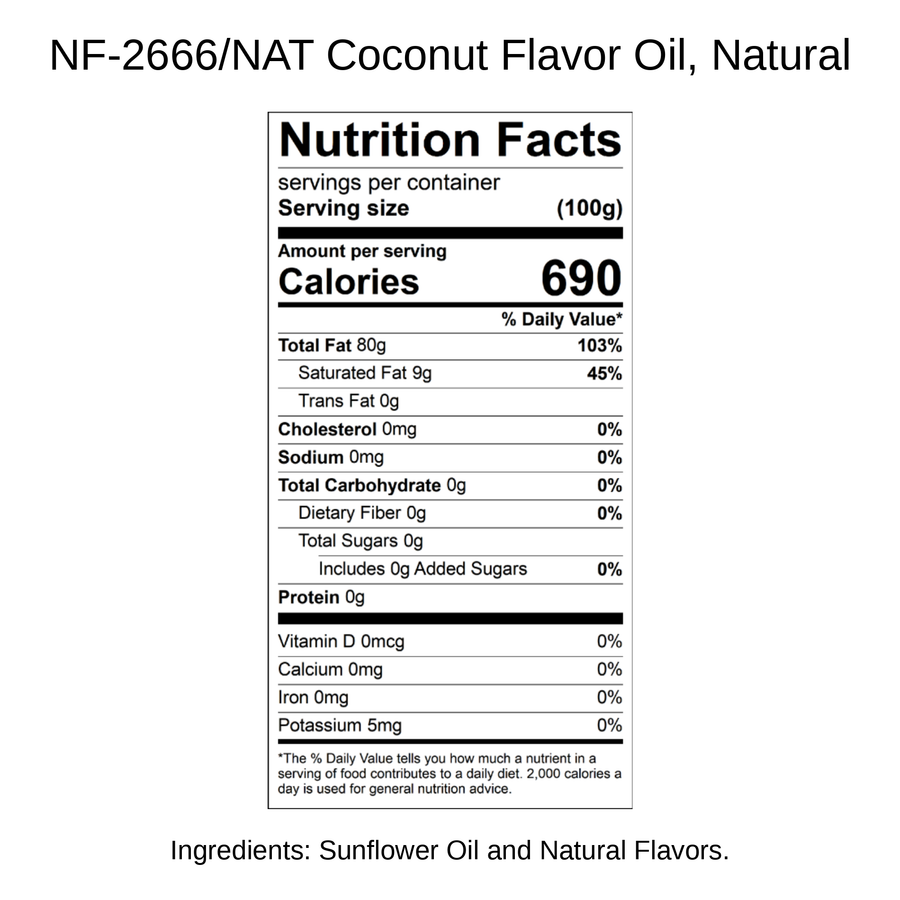 Coconut Flavor Oil, Natural