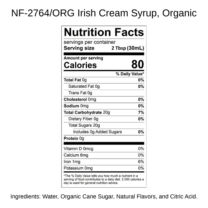 Irish Cream Syrup, Organic