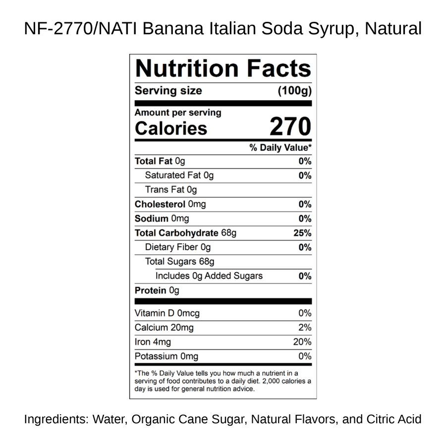Banana Italian Soda Syrup, Natural