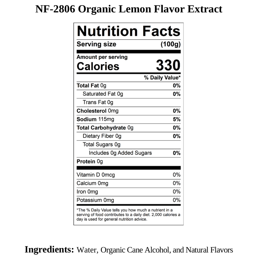 Lemon Flavor Extract (Pure), Organic