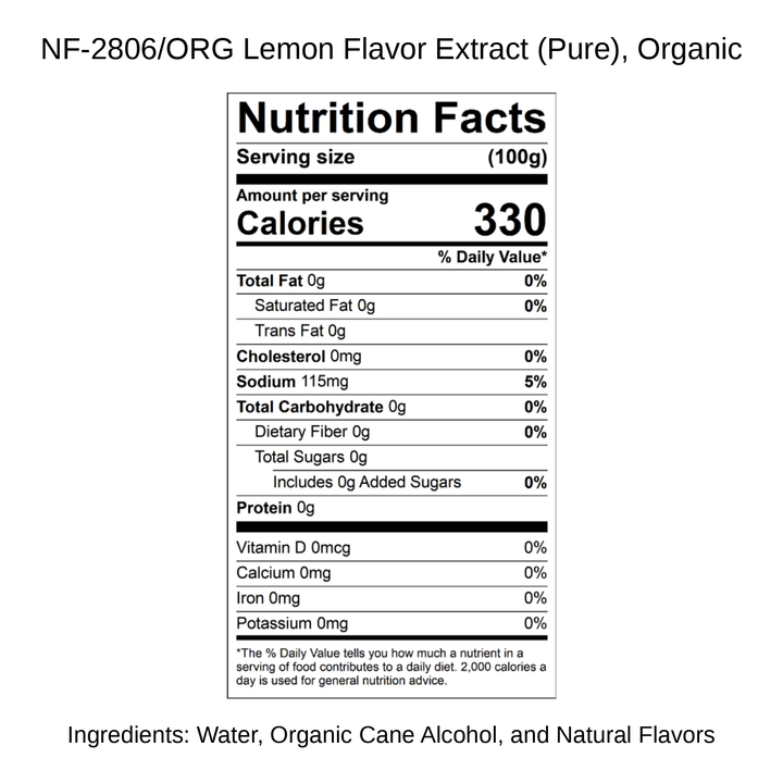 Lemon Flavor Extract (Pure), Organic