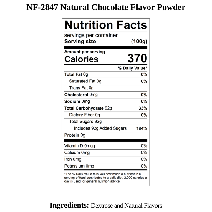 Chocolate Flavor Powder, Natural