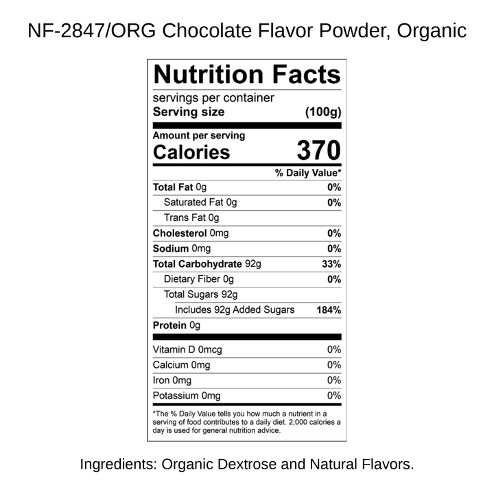 Chocolate Flavor Powder, Organic