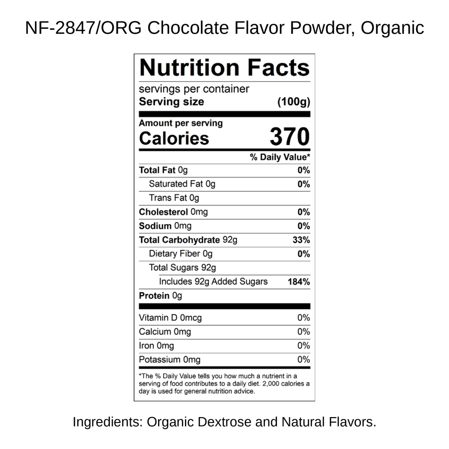 Chocolate Flavor Powder, Organic