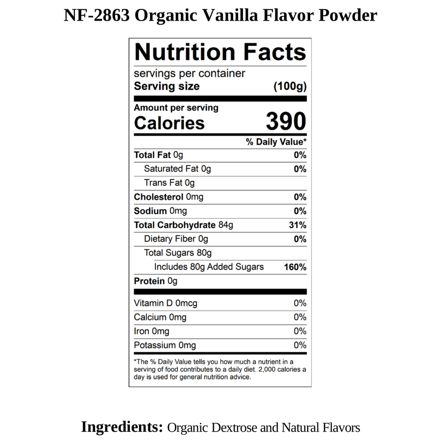 Vanilla Flavor Powder, Organic