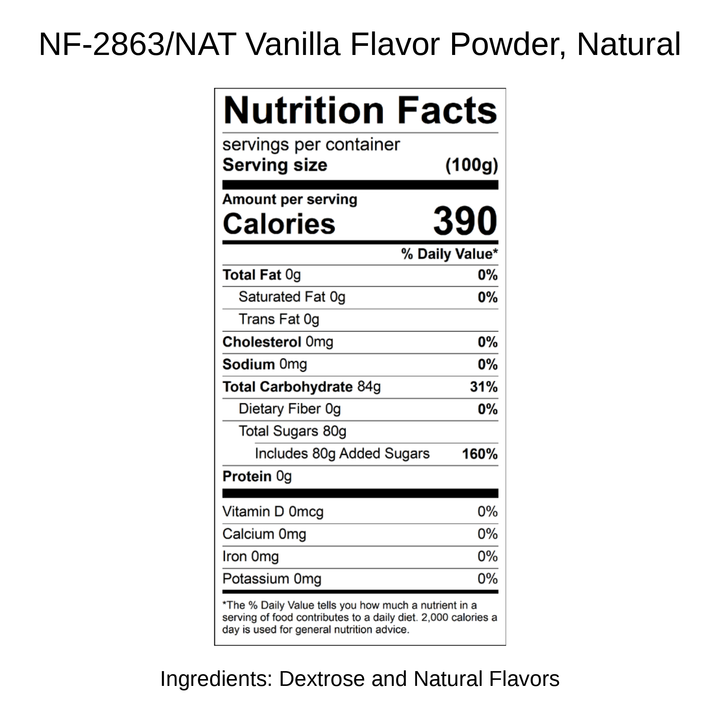 Vanilla Flavor Powder, Natural