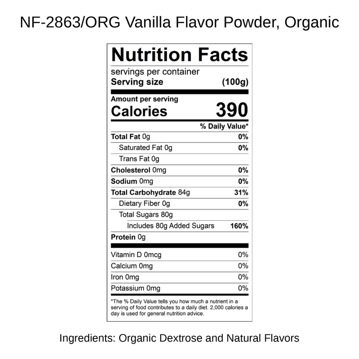 Vanilla Flavor Powder, Organic