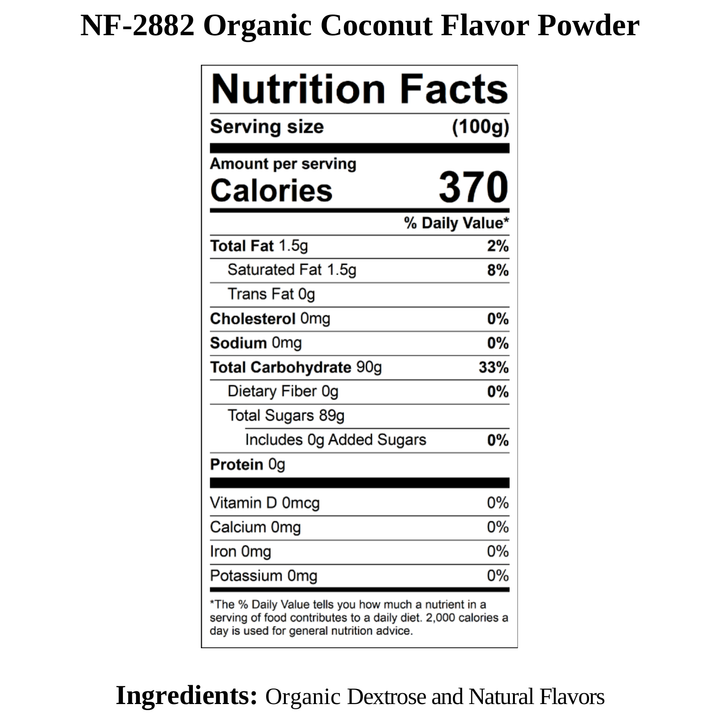 Coconut Flavor Powder, Organic