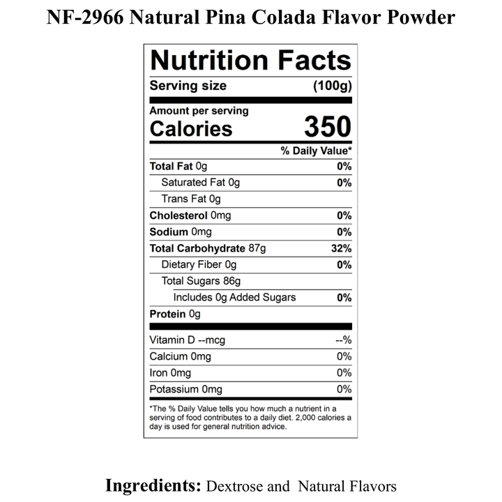 Pina Colada Flavor Powder, Natural