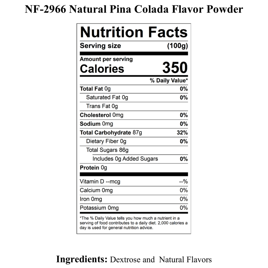 Pina Colada Flavor Powder, Natural