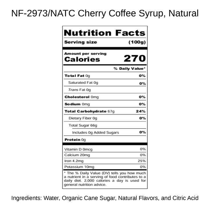 Cherry Coffee Syrup, Natural