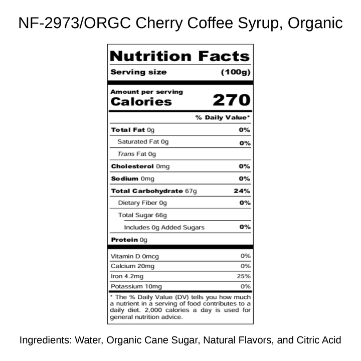 Cherry Coffee Syrup, Organic