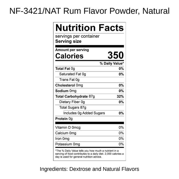 Rum Flavor Powder, Natural