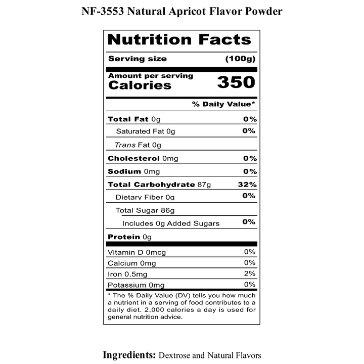 Apricot Flavor Powder, Natural