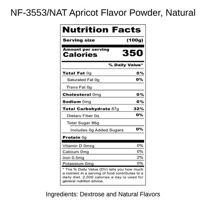 Apricot Flavor Powder, Natural