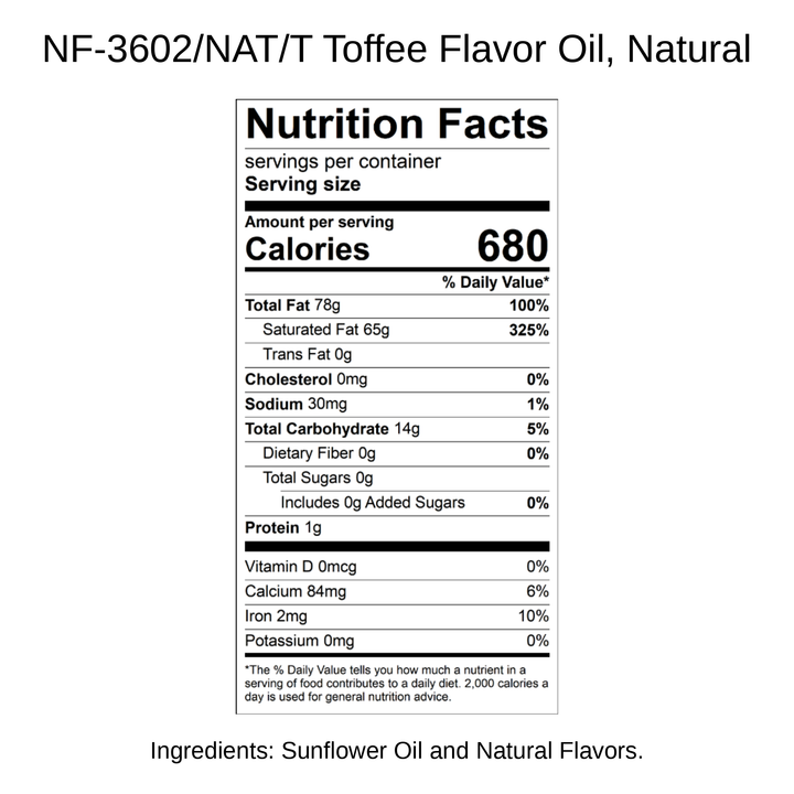 Toffee Flavor Oil, Natural