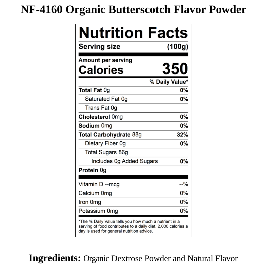 Butterscotch Flavor Powder, Organic