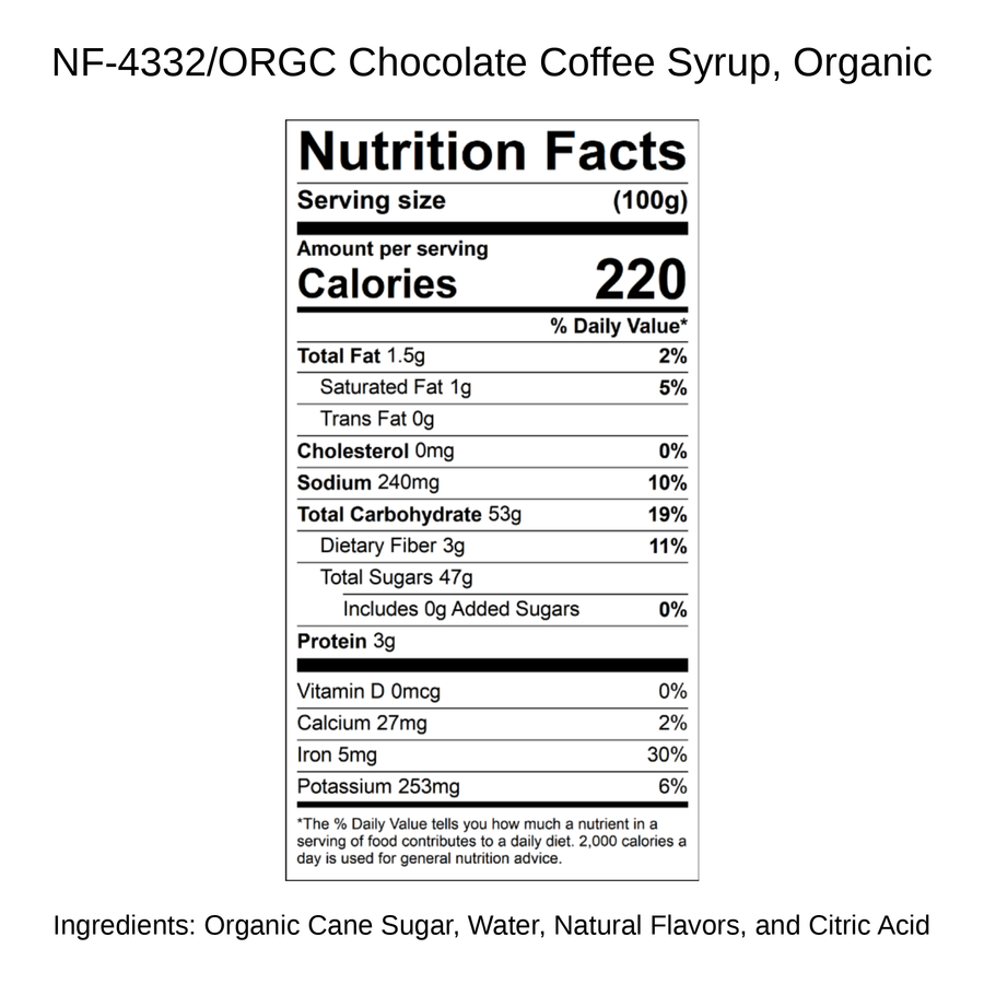 Chocolate Coffee Syrup, Organic