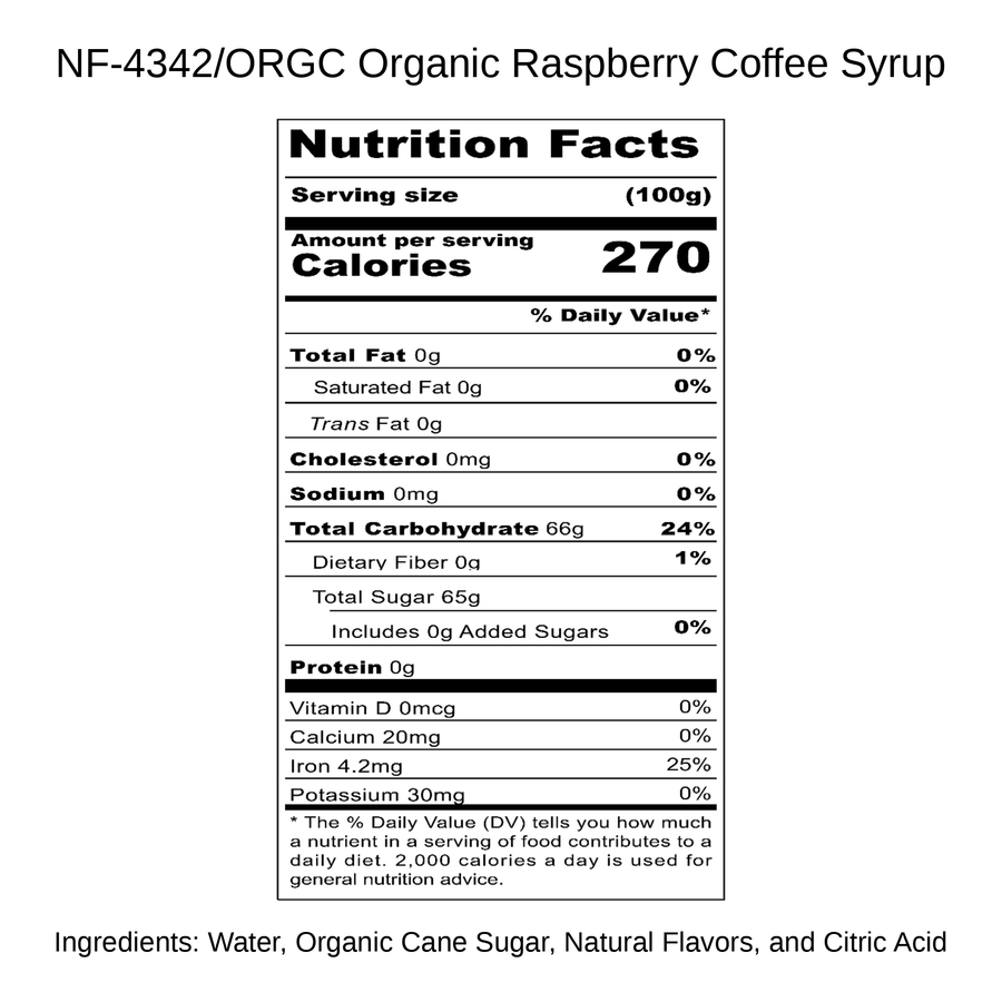 Organic Raspberry Coffee Syrup