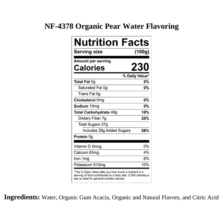 Pear Water Flavoring, Organic