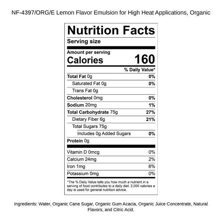 Lemon Flavor Emulsion for High Heat Applications, Organic