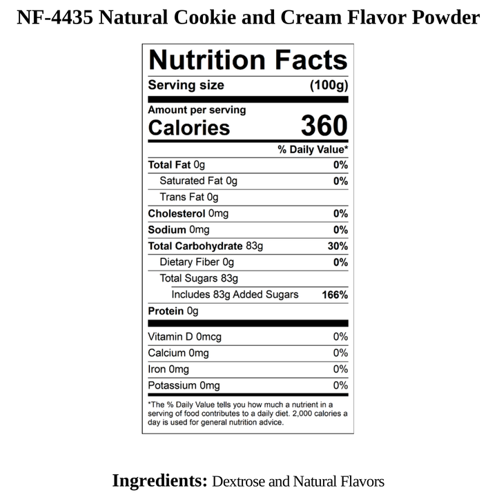 Cookies and Cream Flavor Powder, Natural