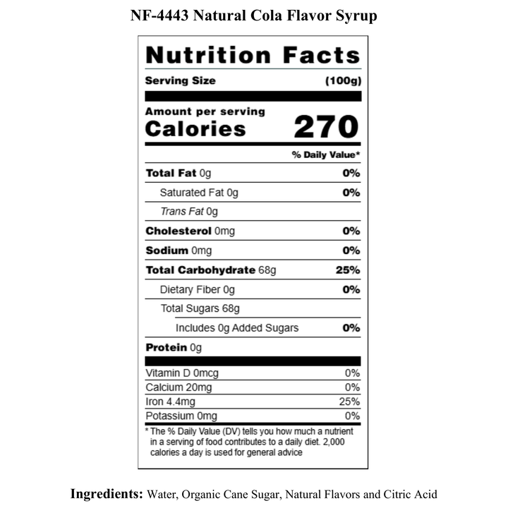 Cola Syrup, Natural