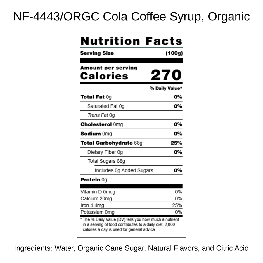 Cola Coffee Syrup, Organic
