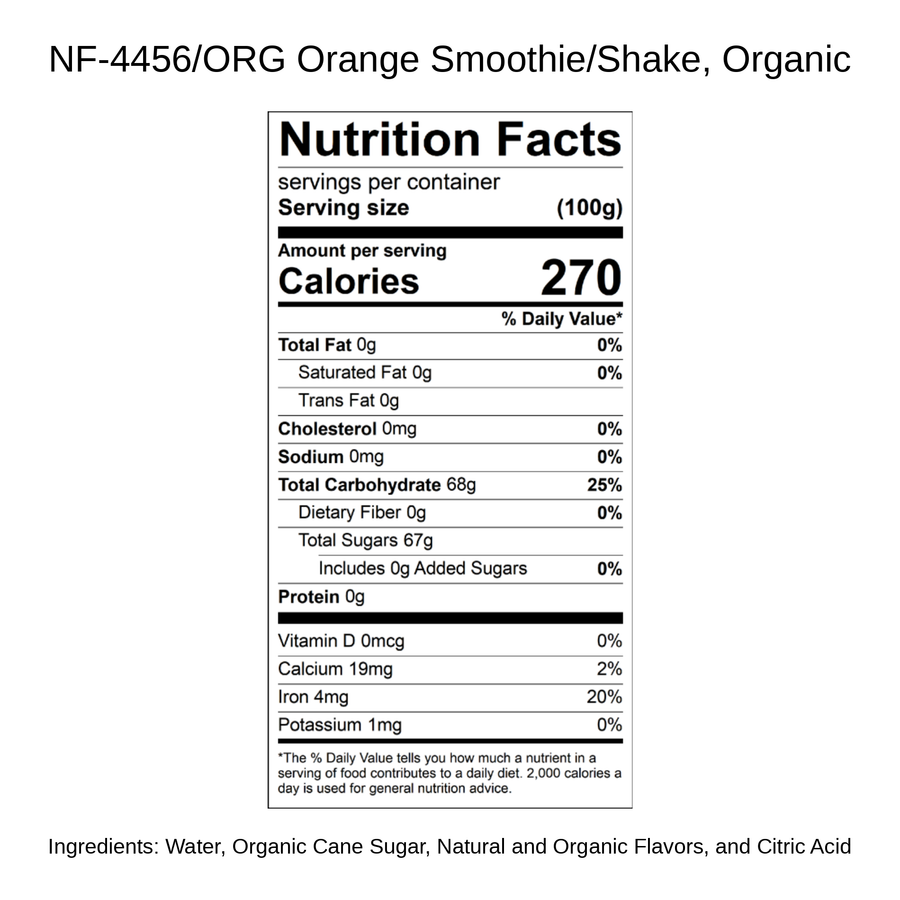 Orange Smoothie/Shake, Organic