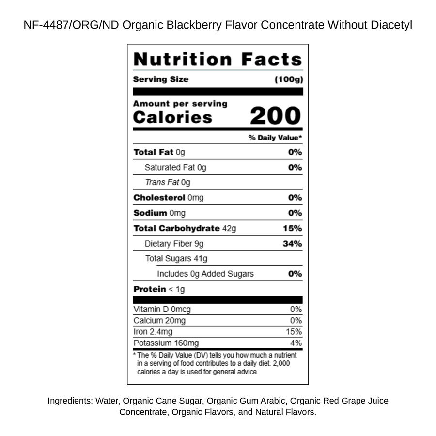 Organic Blackberry Flavor Concentrate Without Diacetyl