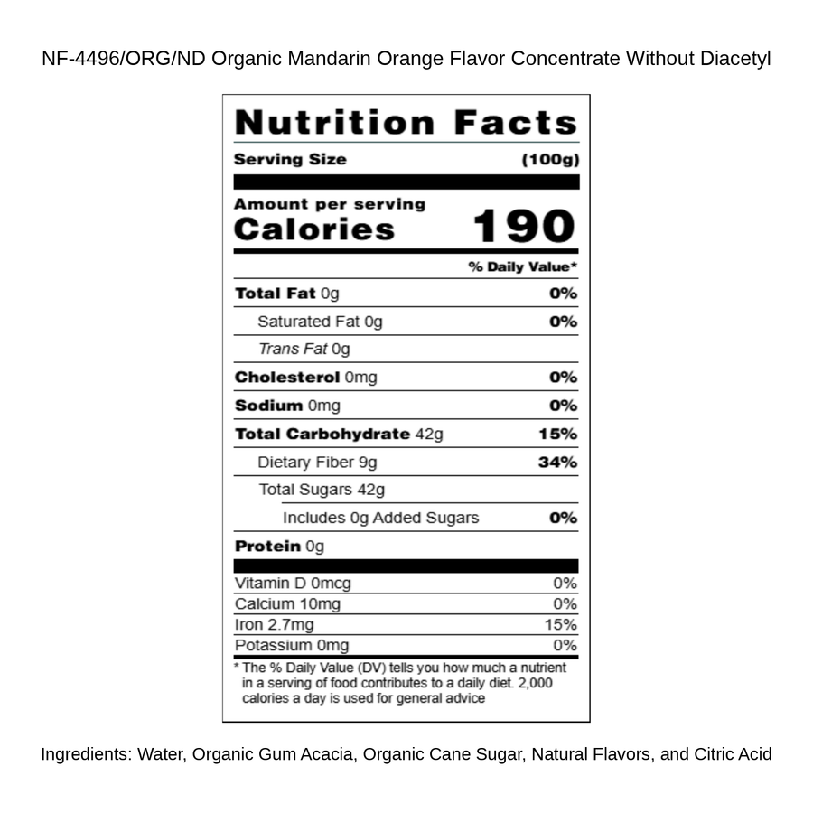 Organic Mandarin Orange Flavor Concentrate Without Diacetyl