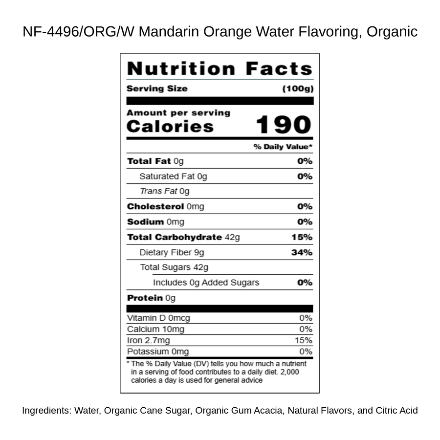 Mandarin Orange Water Flavoring, Organic